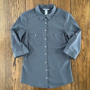 H&M Women’s Gray Button Up Shirt, size 4